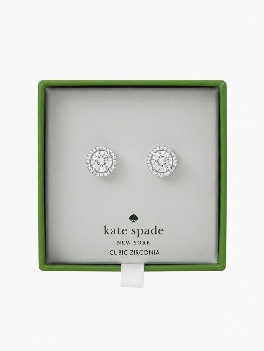Kate Spade Cubic Zirconia Halo Stud Earrings - Clear/Silver